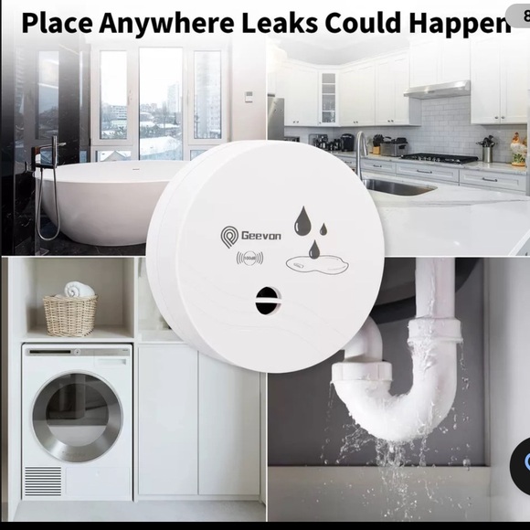 Geevon 4 pk Water Leak Detectors, 100db water Sensor Alarms. Floor Detector - Picture 3 of 5